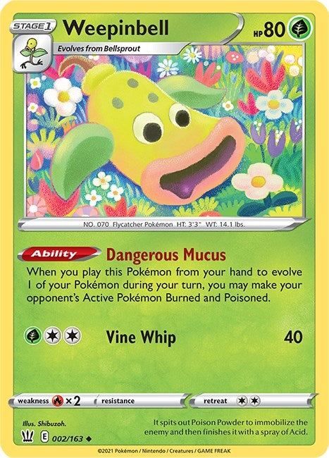 Image for Weepinbell (002/163) (SWSH05) - Pokemon