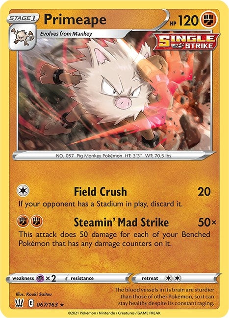 Image for Primeape (067/163) (SWSH05) - Pokemon