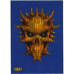 Image for Blue Neo Horned Skull Max Gloss Card Sleeves - Standard (50-Pack) - Card Sleeves