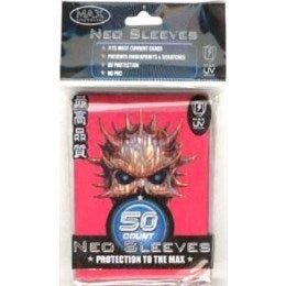 Image for Red Neo Horned Skull Max Gloss Card Sleeves - Standard (50-Pack) - Card Sleeves