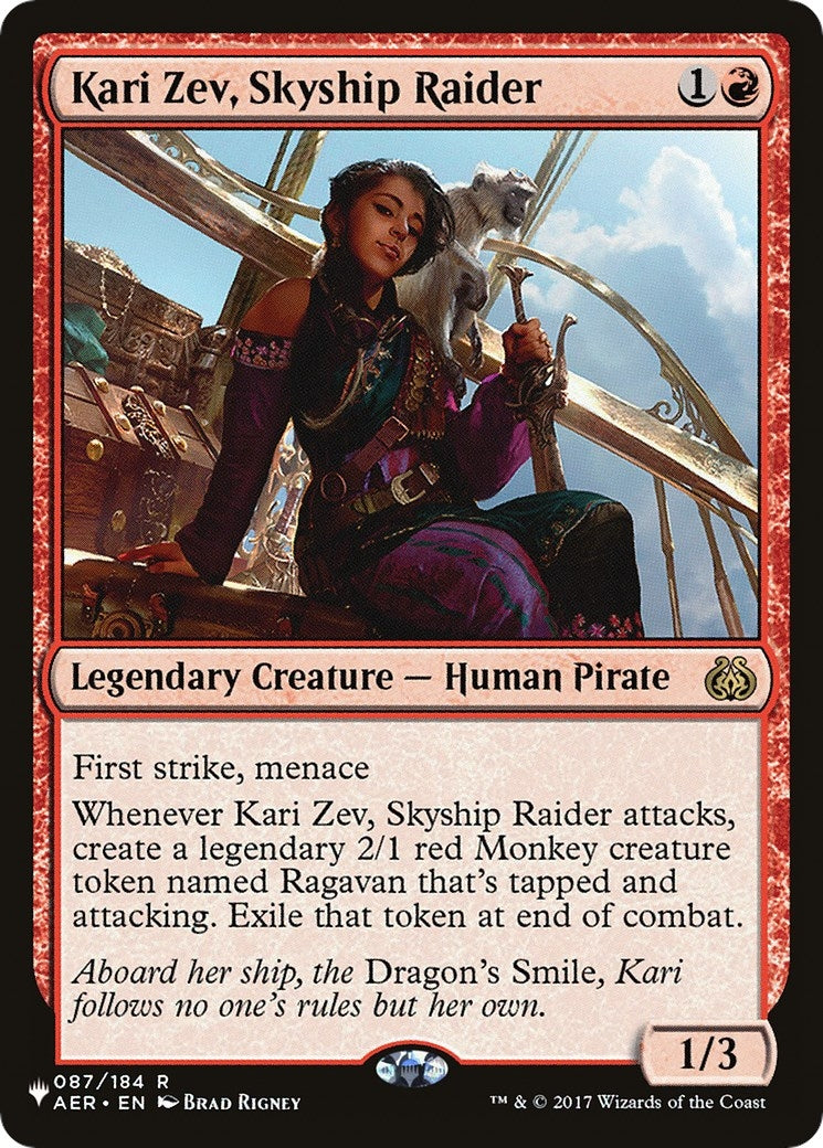 Image for Kari Zev, Skyship Raider (087/184) (The List Reprints) - Magic: The Gathering