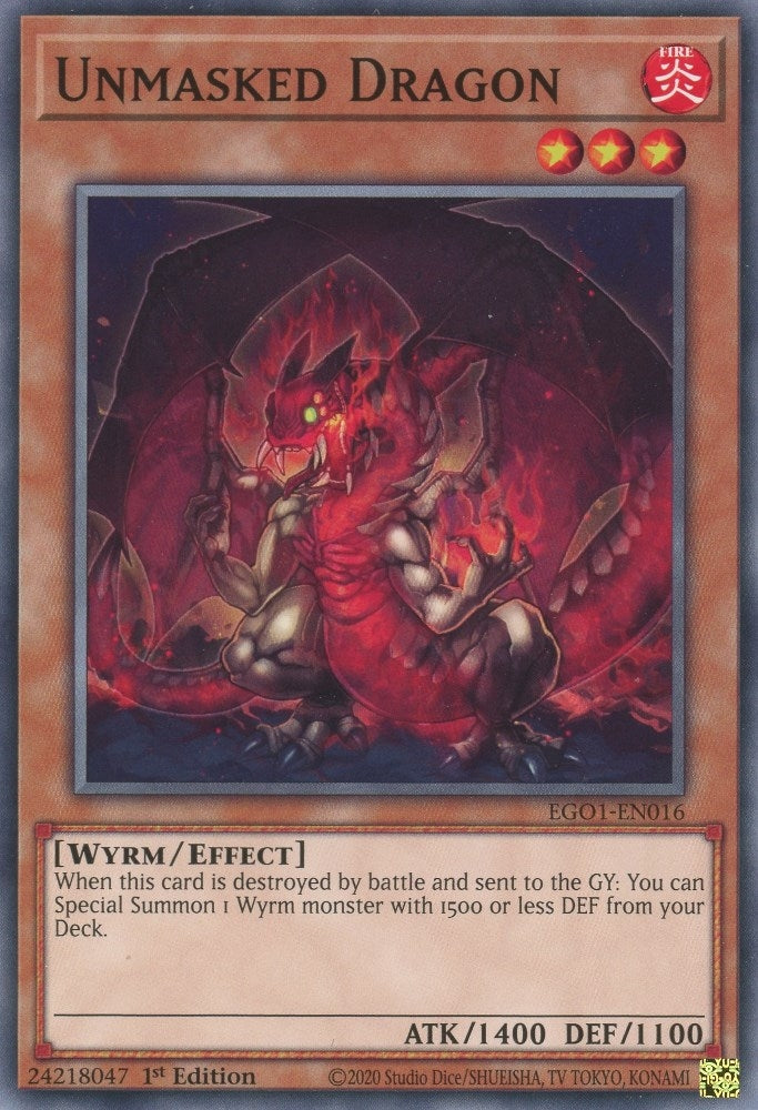 Image for Unmasked Dragon (EGO1-EN016) (EGO1) - YuGiOh