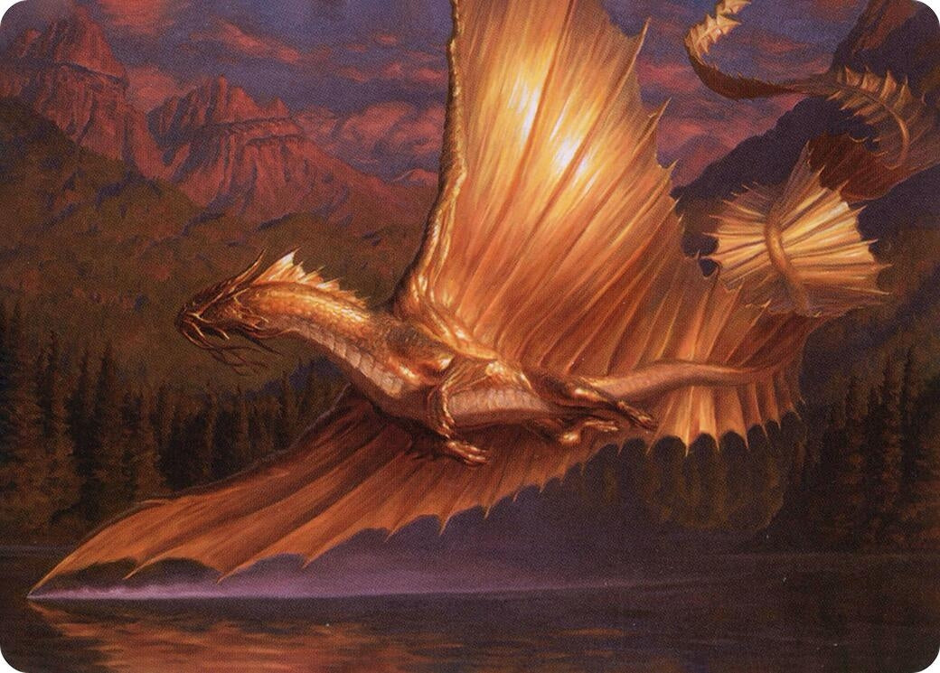 Image for Adult Gold Dragon Art Card (58) (Adventures in the Forgotten Realms) - Magic: The Gathering