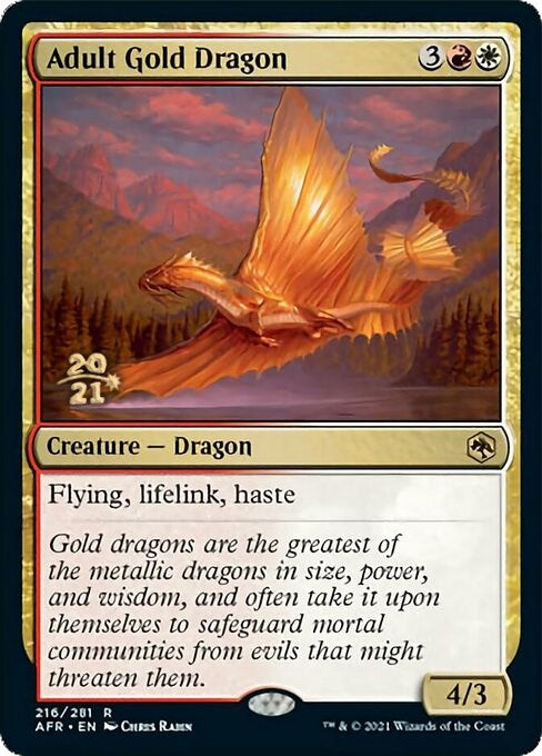 Image for Adult Gold Dragon (216) (Prerelease Cards) - Magic: The Gathering