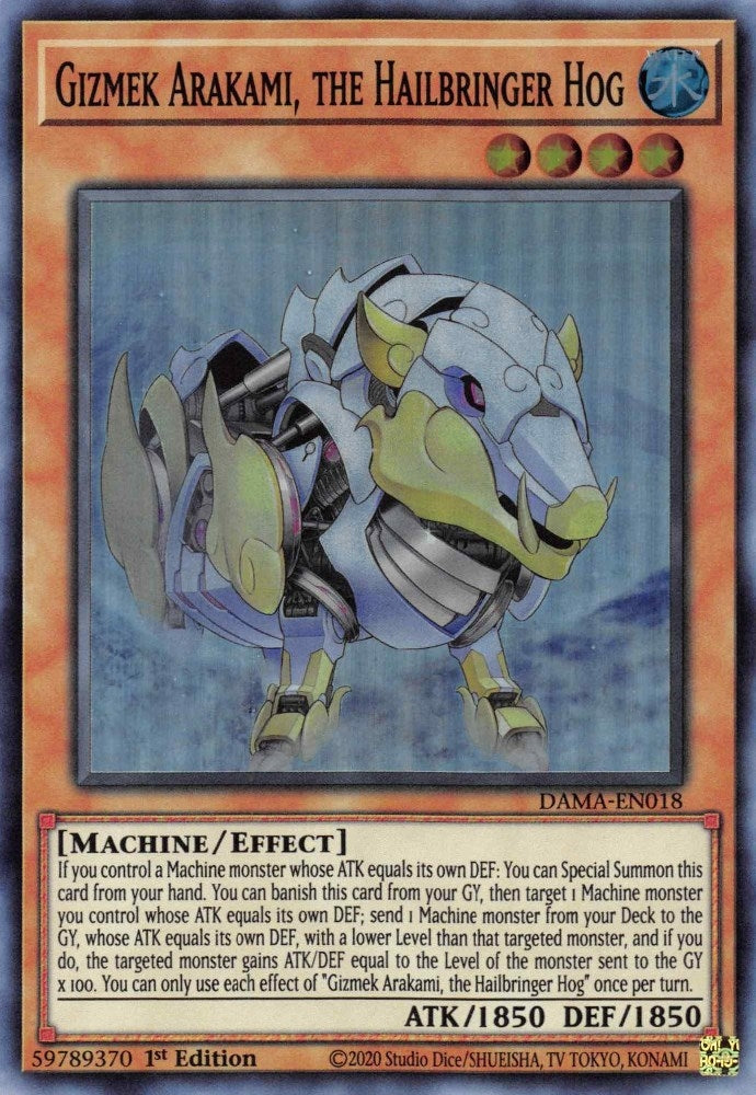 Image for Gizmek Arakami, the Hailbringer Hog (DAMA-EN018) (DAMA) - YuGiOh