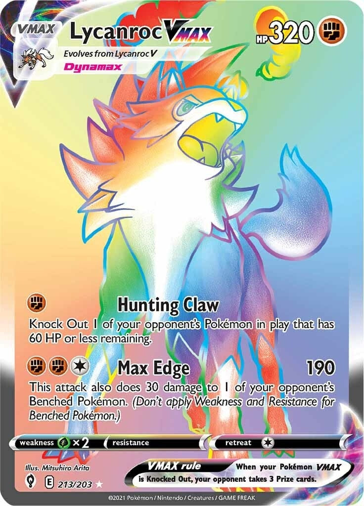Image for Lycanroc VMAX (Secret) (213/203) (SWSH07) - Pokemon