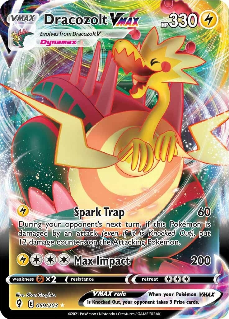 Image for Dracozolt VMAX (059/203) (SWSH07) - Pokemon