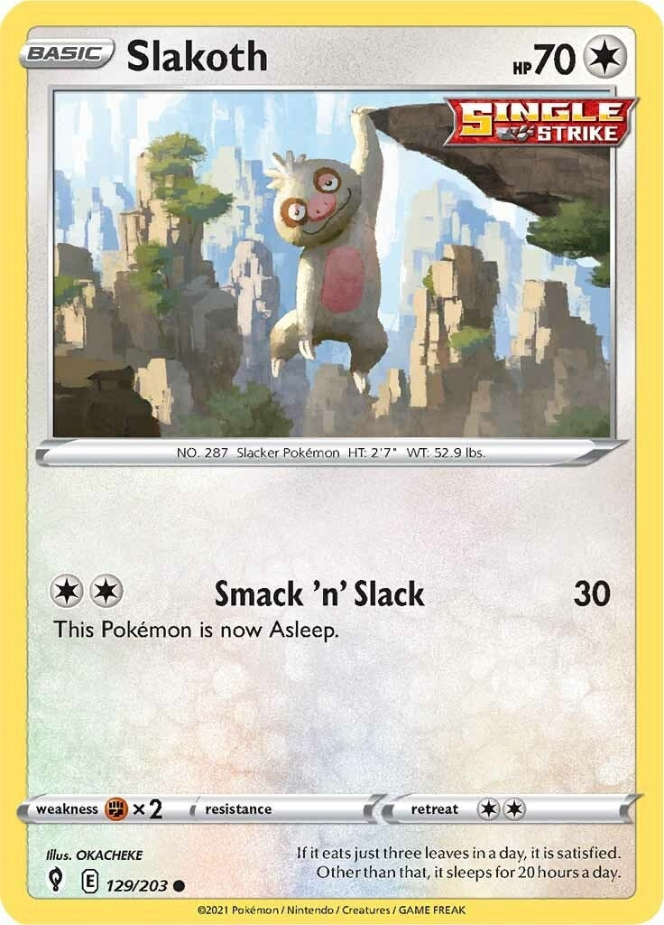 Image for Slakoth (129/203) (SWSH07) - Pokemon