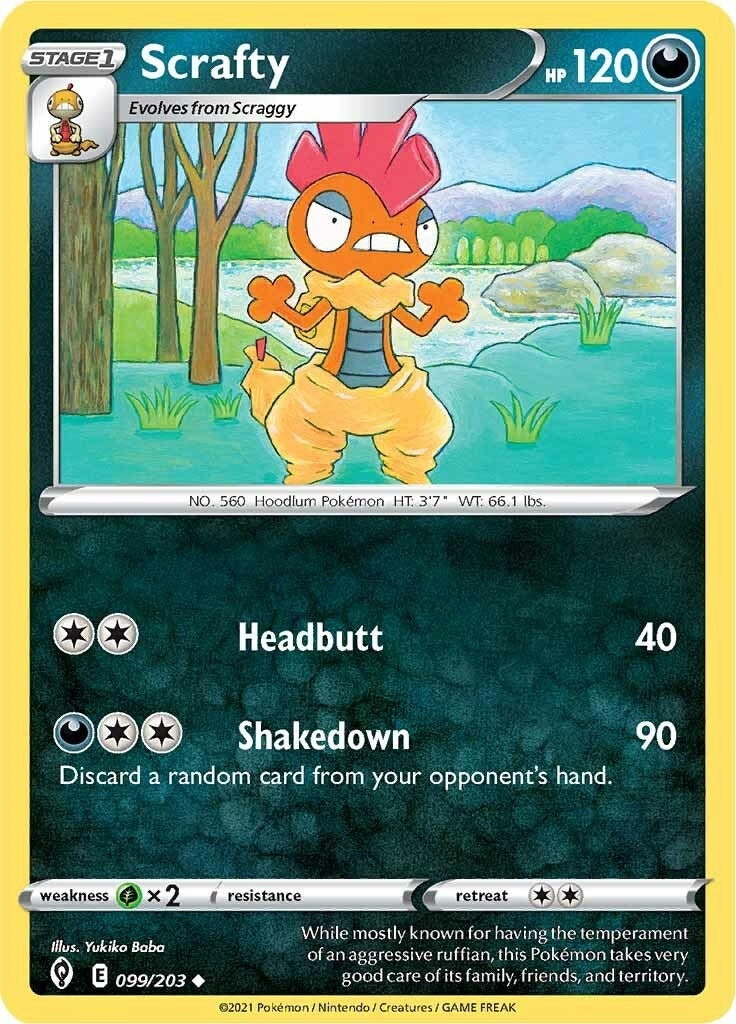 Image for Scrafty (099/203) (SWSH07) - Pokemon