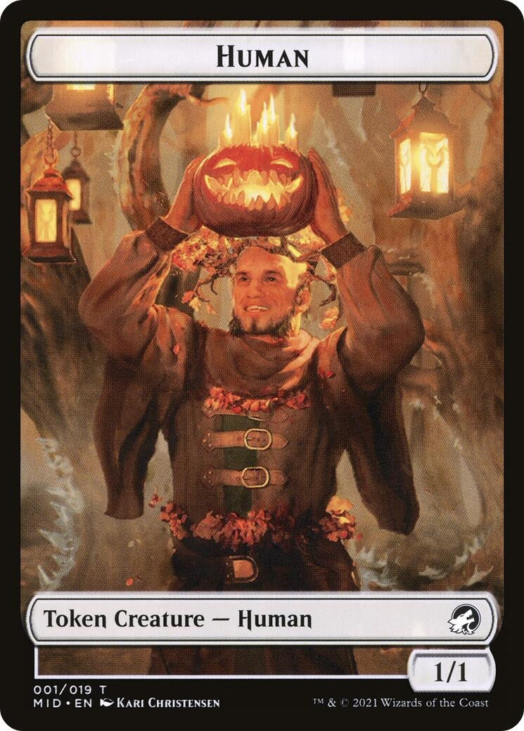 Image for Human // Insect Double-Sided Token (1 // 9) (Innistrad: Midnight Hunt) - Magic: The Gathering