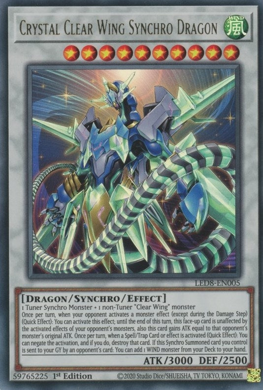 Image for Crystal Clear Wing Synchro Dragon (LED8-EN005) (LED8) - YuGiOh