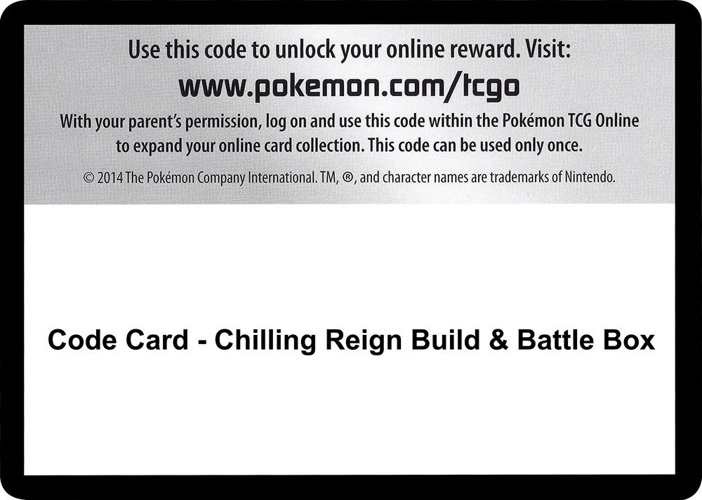 Image for Code Card - Chilling Reign Build & Battle Box (SWSH06) - Pokemon