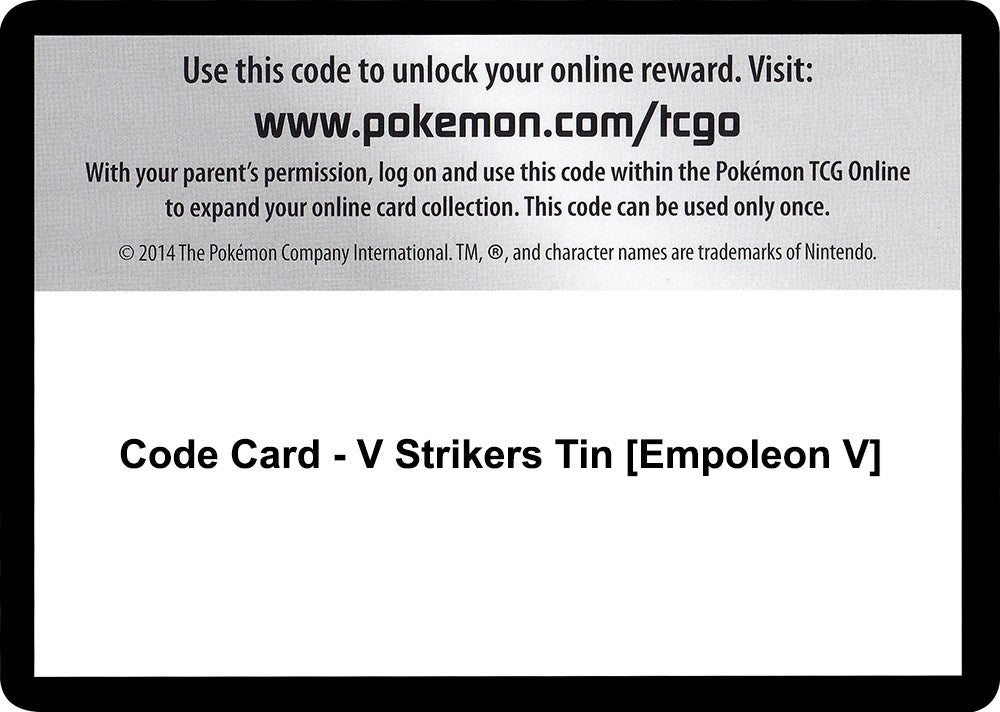 Image for Code Card - V Strikers Tin [Empoleon V] (SWSH05) - Pokemon