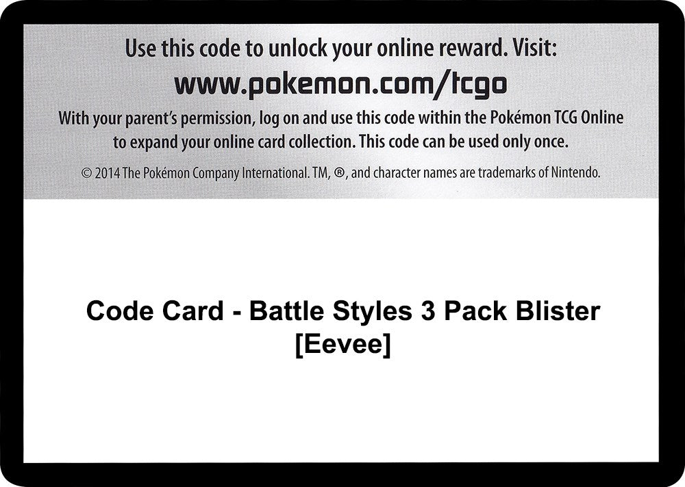 Image for Code Card - Battle Styles 3 Pack Blister [Eevee] (SWSH05) - Pokemon