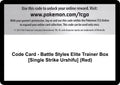 Image for Code Card - Battle Styles Elite Trainer Box [Single Strike Urshifu] (Red) (SWSH05) - Pokemon