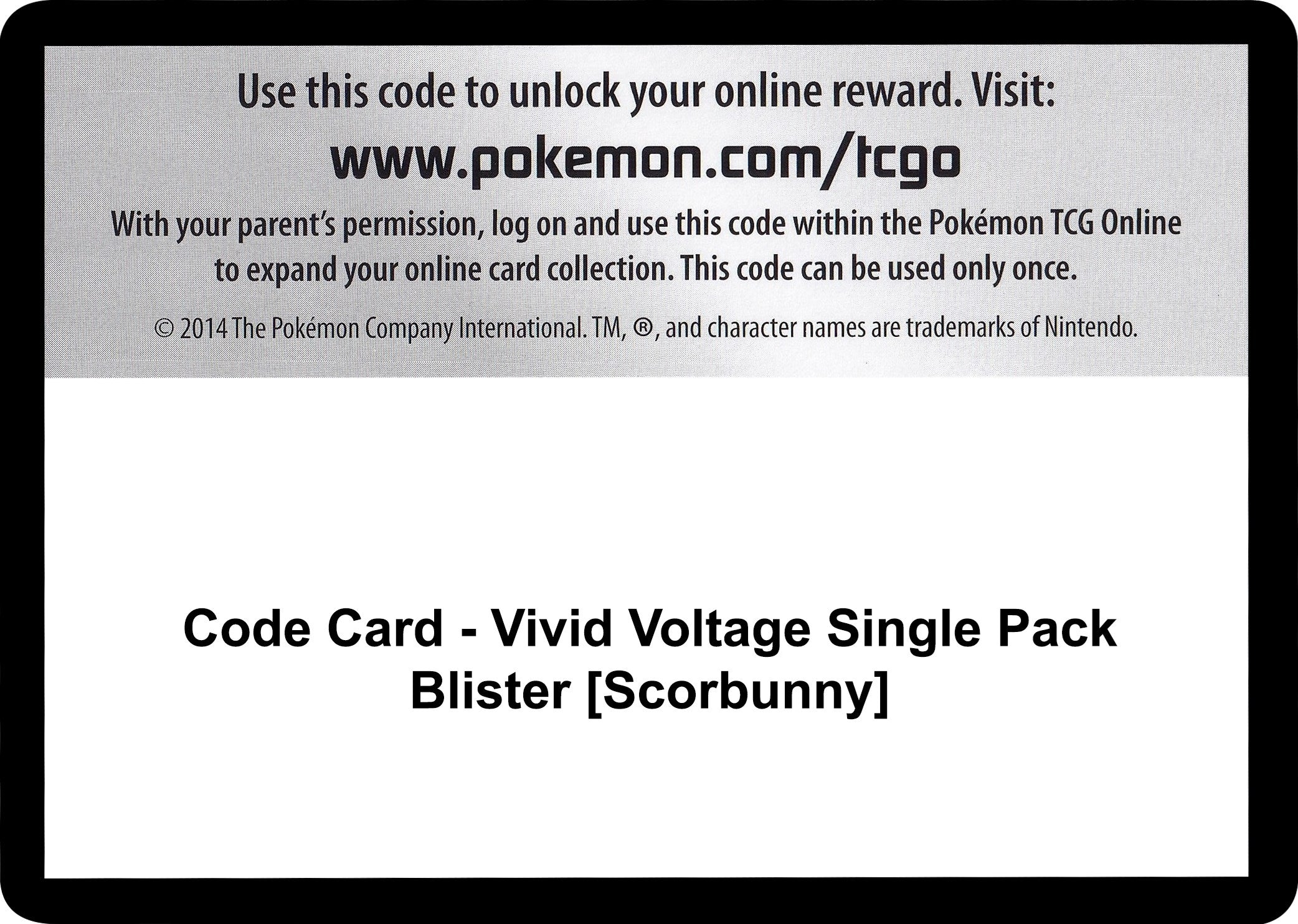 Image for Code Card - Vivid Voltage Single Pack Blister [Scorbunny] (SWSH04) - Pokemon