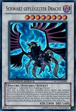 Image for Black-Winged Dragon (German) - "Schwarz geflugelter Drache" (AC11-DE003) (AC11) - YuGiOh