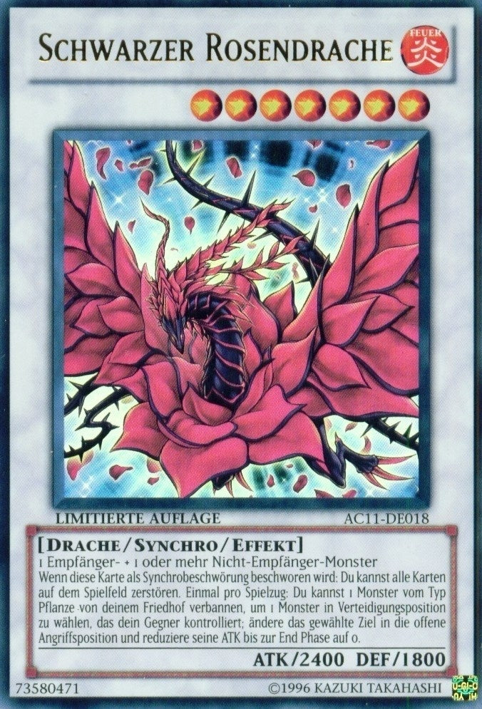 Image for Black Rose Dragon (German) - "Schwarzer Rosendrache" (AC11-DE018) (AC11) - YuGiOh