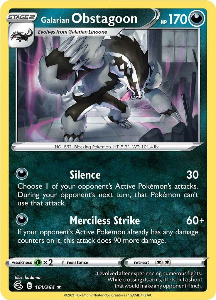 Image for Galarian Obstagoon (161/264) (SWSH08) - Pokemon