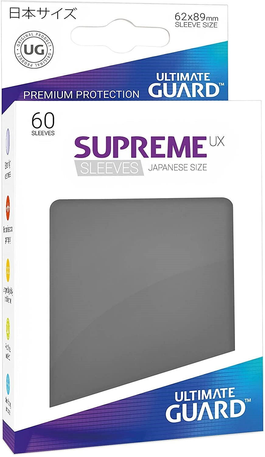 Image for Gloss Sleeve - Supreme UX Sleeves Japanese Dark Grey (60-Pack) - Card Sleeves