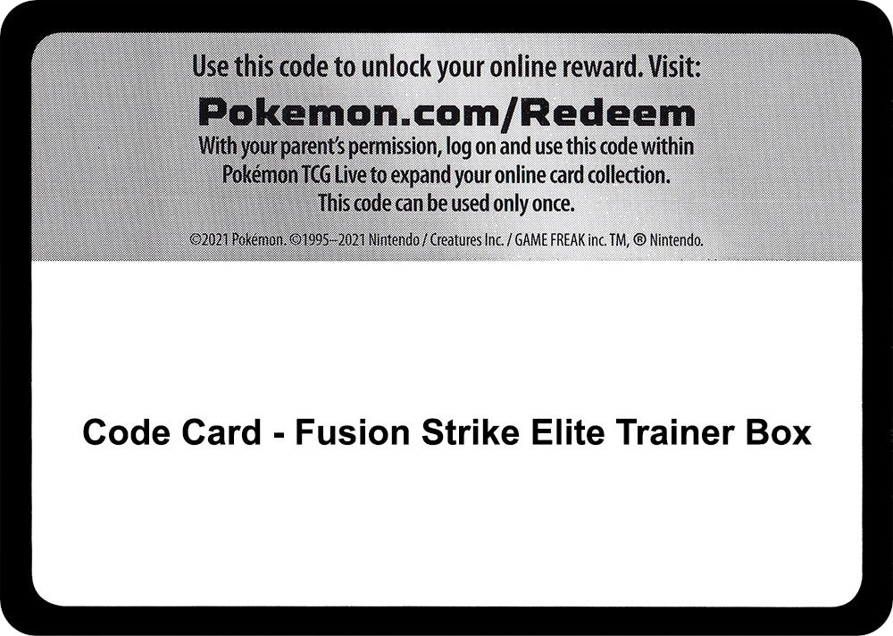 Image for Code Card - Fusion Strike Elite Trainer Box (SWSH08) - Pokemon