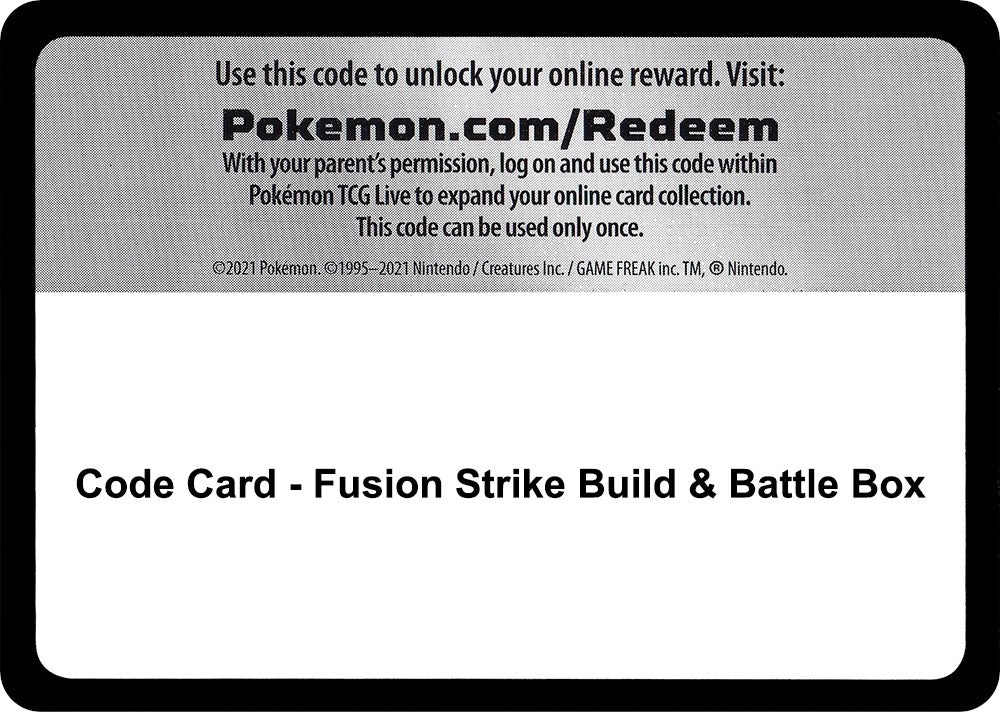 Image for Code Card - Fusion Strike Build & Battle Box (SWSH08) - Pokemon