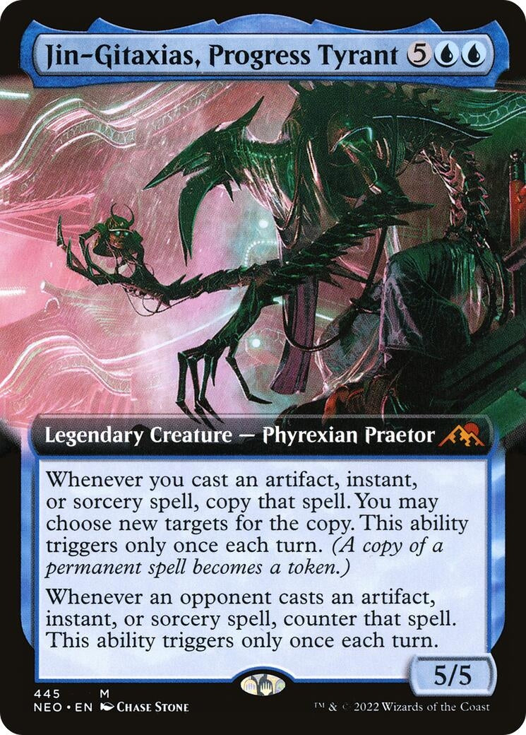 Image for Jin-Gitaxias, Progress Tyrant (Extended Art) (445) (Kamigawa: Neon Dynasty) - Magic: The Gathering