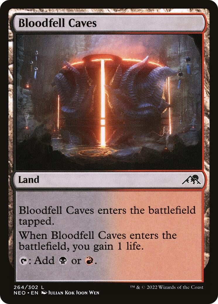 Image for Bloodfell Caves (264) (Kamigawa: Neon Dynasty) - Magic: The Gathering