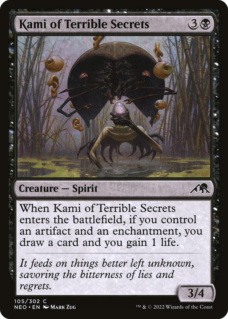 Image for Kami of Terrible Secrets (105) (Kamigawa: Neon Dynasty) - Magic: The Gathering