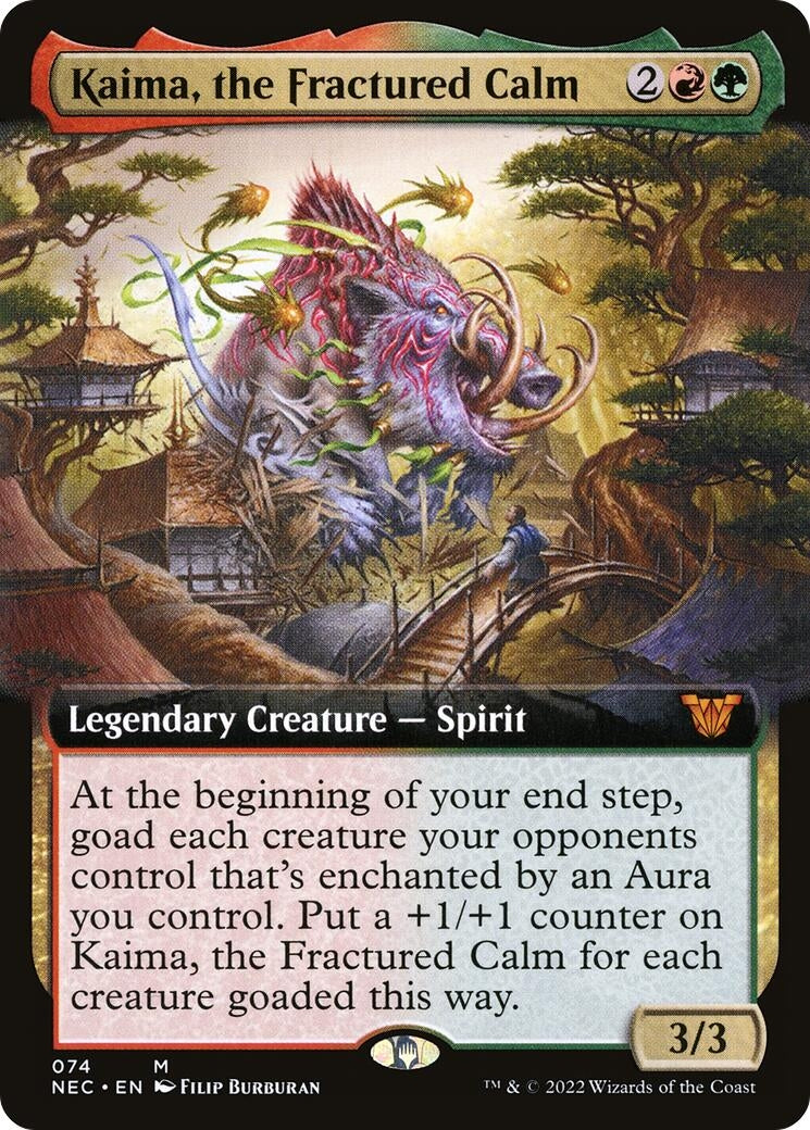 Image for Kaima, the Fractured Calm (Extended Art) (74) (Kamigawa: Neon Dynasty) - Magic: The Gathering