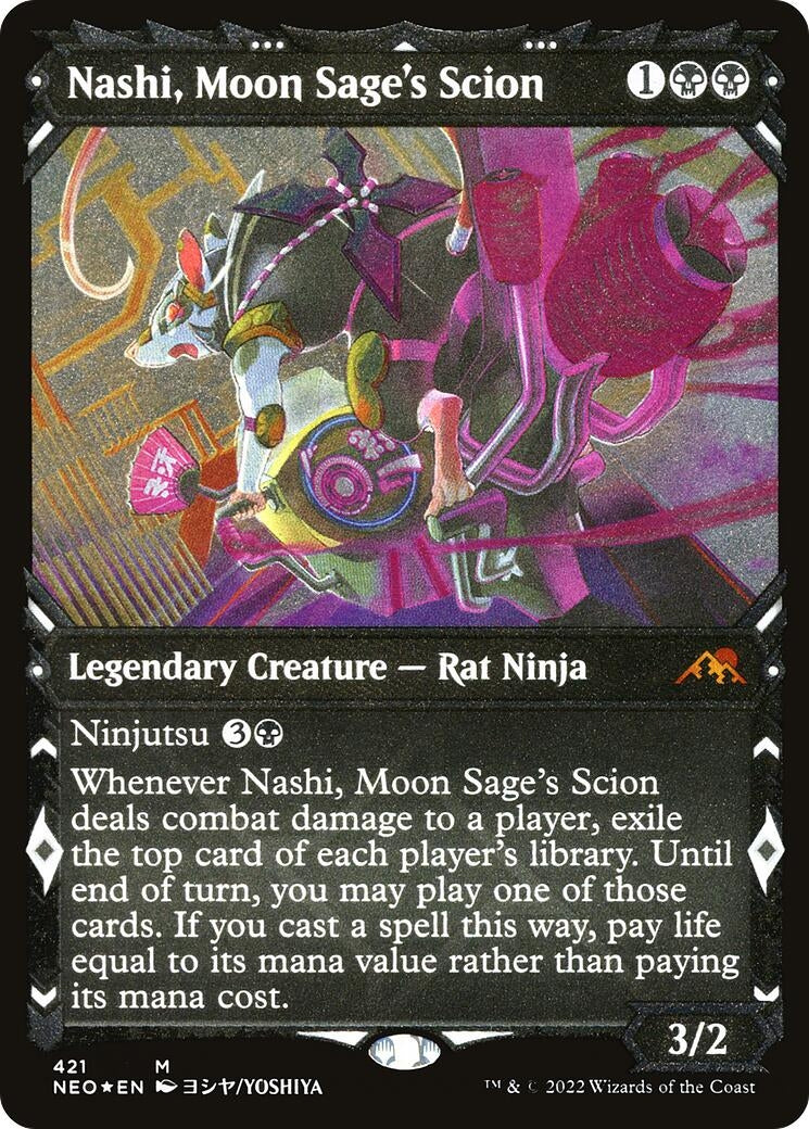 Image for Nashi, Moon Sage's Scion (Showcase) (Foil Etched) (421) (Kamigawa: Neon Dynasty) - Magic: The Gathering