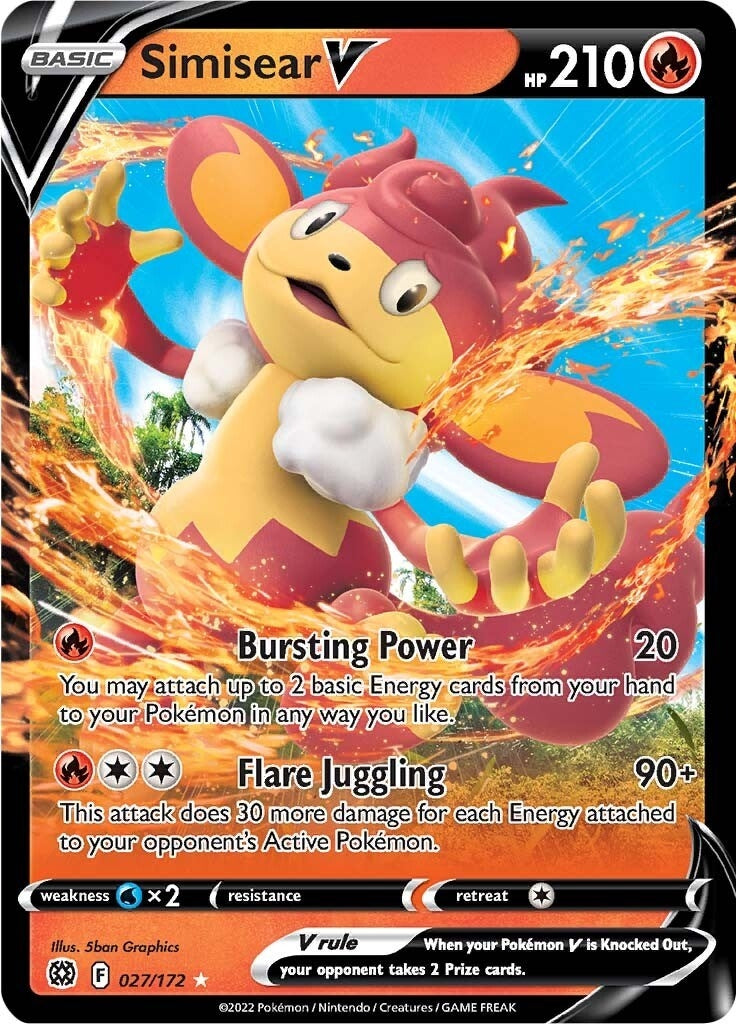 Image for Simisear V (027/172) (SWSH09) - Pokemon