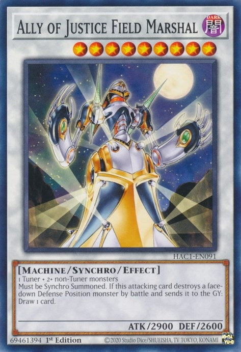 Image for Ally of Justice Field Marshal (HAC1-EN091) (HAC1) - YuGiOh