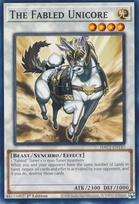 Image for The Fabled Unicore (HAC1-EN147) (HAC1) - YuGiOh