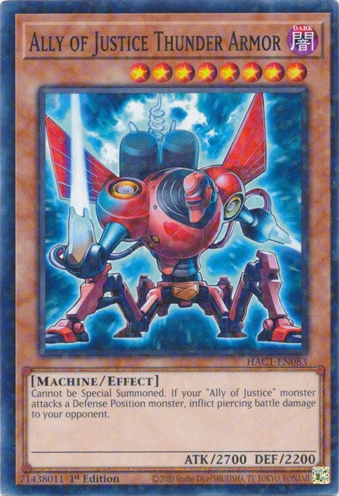 Ally of Justice Thunder Armor (Duel Terminal) (HAC1-EN083) (HAC1)