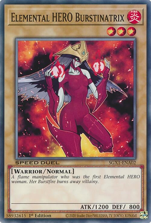 Image for Elemental HERO Burstinatrix (SGX1-ENA02) - YuGiOh