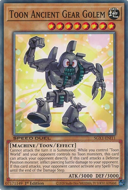 Image for Toon Ancient Gear Golem (SGX1-ENI11) - YuGiOh