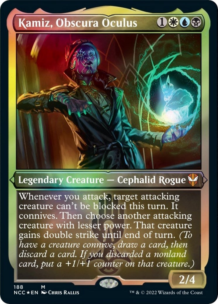 Image for Kamiz, Obscura Oculus (Display Commander) - Thick Stock (188) (Streets of New Capenna) - Magic: The Gathering