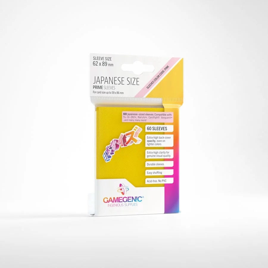 Image for GameGenic Prime Sleeve - Japanese Size - Yellow (60-Pack) - Card Sleeves