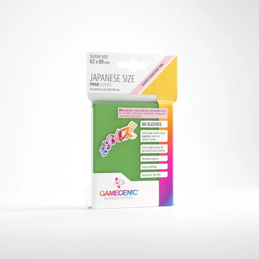 Image for GameGenic Prime Sleeves - Japanese Size - Green (60-Pack) - Card Sleeves