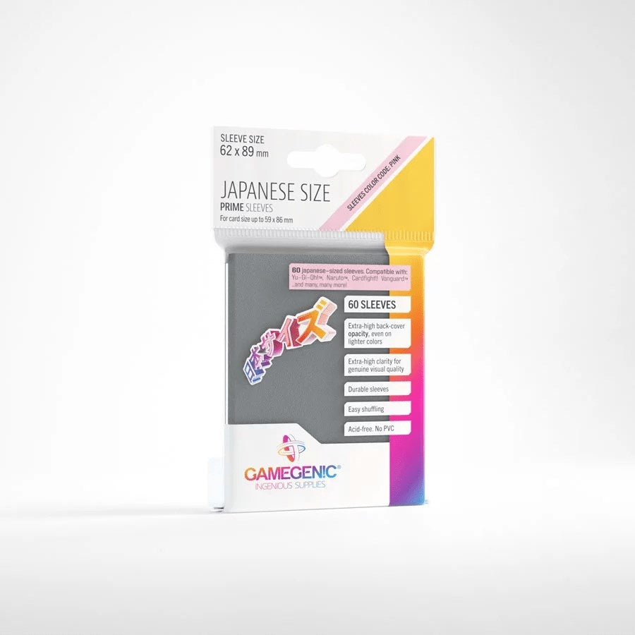 Image for GameGenic Prime Sleeves - Japanese Size - Dark Grey (60-Pack) - Card Sleeves