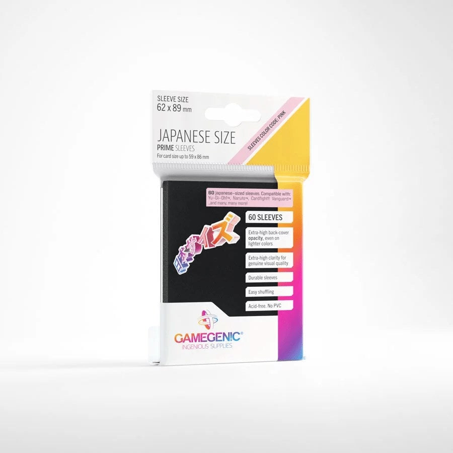 Image for GameGenic Prime Sleeves - Japanese Size - Black (60-Pack) - Card Sleeves