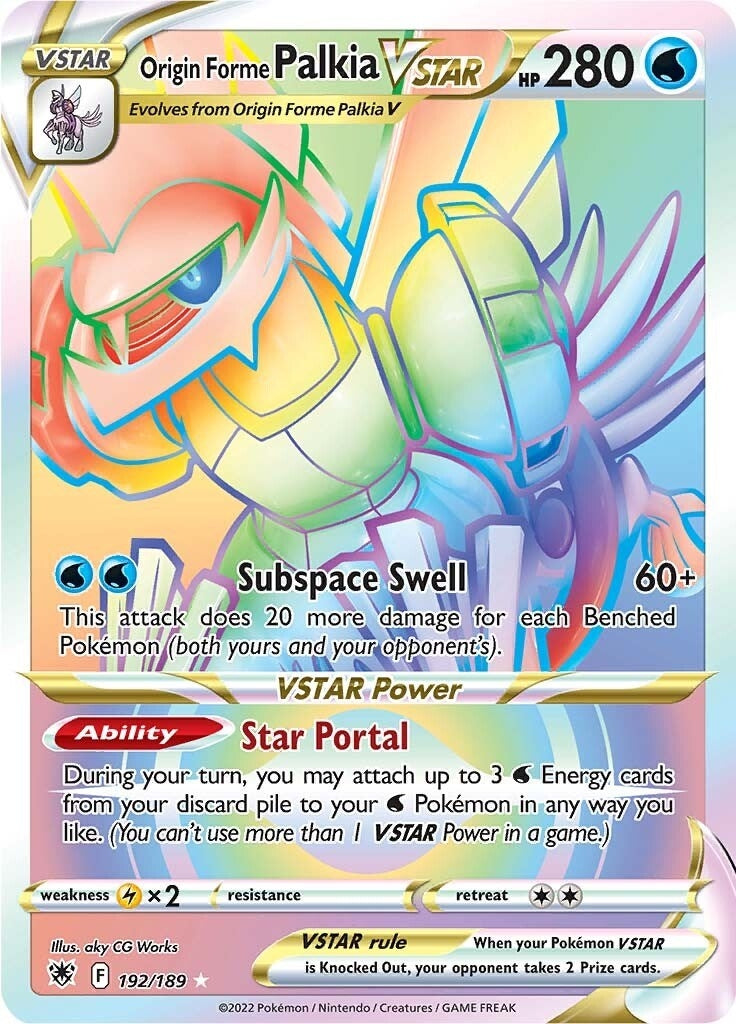Image for Origin Forme Palkia VSTAR (Secret) (192) (192/189) (SWSH10) - Pokemon