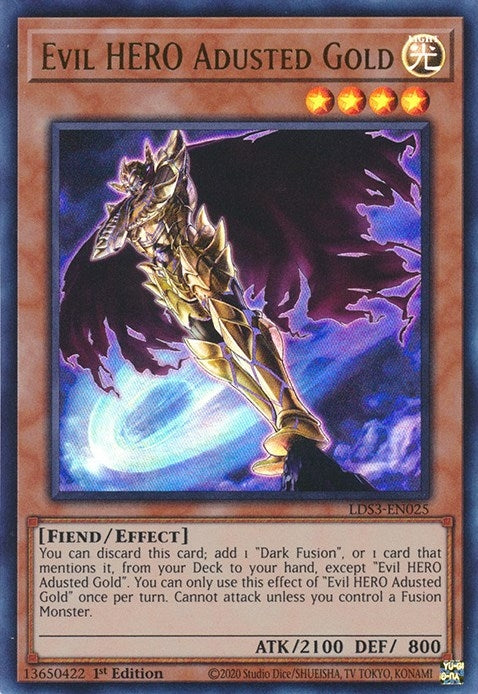 Image for Evil HERO Adusted Gold (LDS3-EN025) (LDS3) - YuGiOh