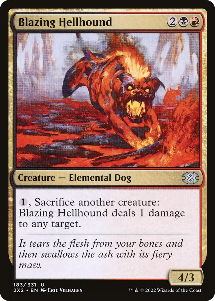 Image for Blazing Hellhound (183) (Double Masters 2022) - Magic: The Gathering