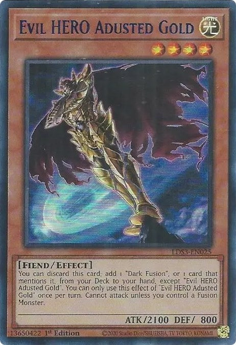 Image for Evil HERO Adusted Gold (Blue) (LDS3-EN025) (LDS3) - YuGiOh