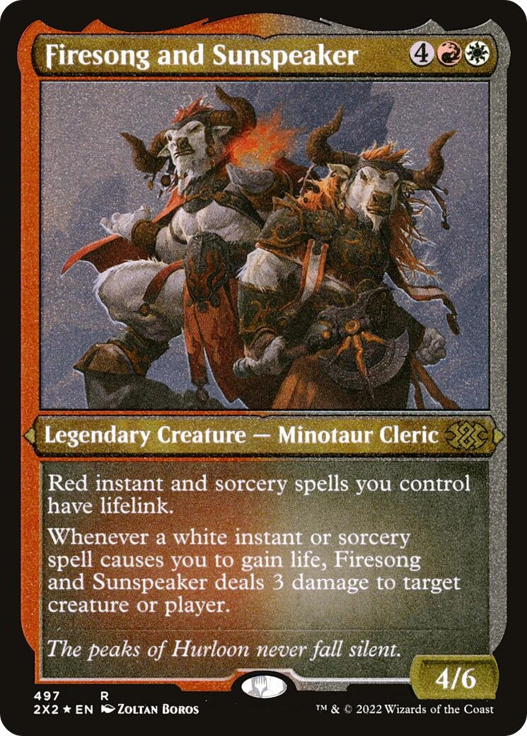 Image for Firesong and Sunspeaker (Foil Etched) (497) (Double Masters 2022) - Magic: The Gathering