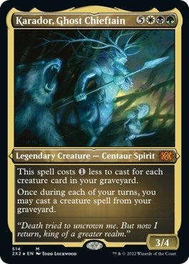 Image for Karador, Ghost Chieftain (Foil Etched) (514) (Double Masters 2022) - Magic: The Gathering