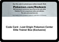 Image for Code Card - Lost Origin Pokemon Center Elite Trainer Box (Exclusive) (SWSH11) - Pokemon