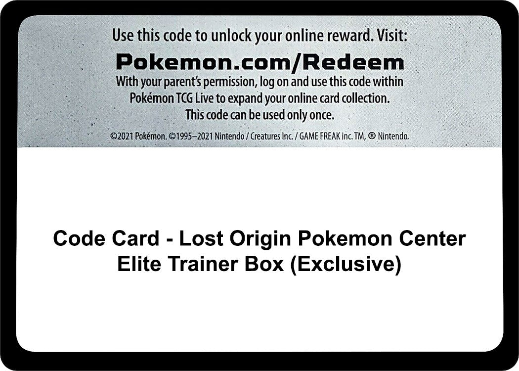 Image for Code Card - Lost Origin Pokemon Center Elite Trainer Box (Exclusive) (SWSH11) - Pokemon